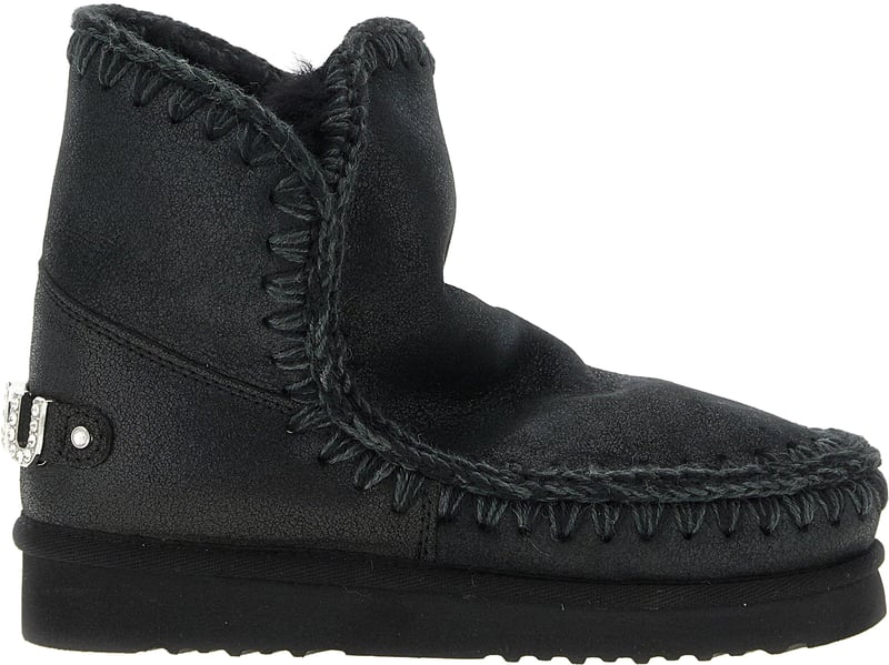 Mou Eskimo 18 Rhinestone Logo Ankle Boots