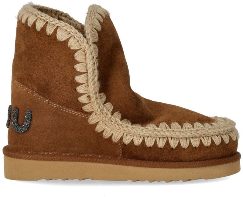 MOU ESKIMO GLITTER LOGO COGNAC BOOT