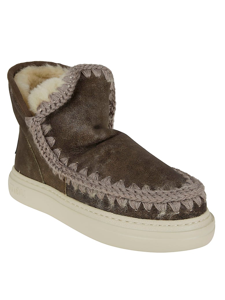 Double-Face Sheepskin Crochet Boots