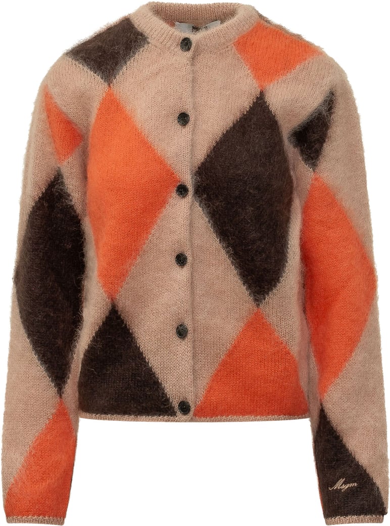 Cardigan con Motivo a Rombi