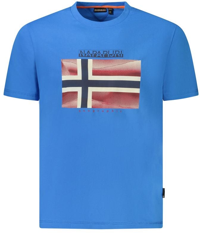 Napapijri Blue Cotton Men T-Shirt