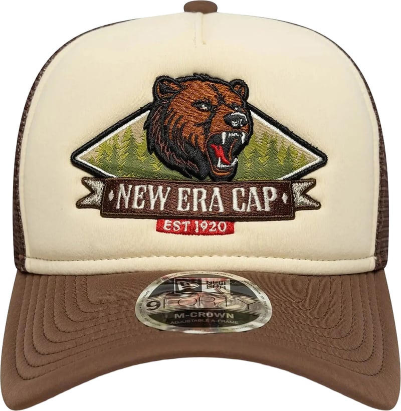 New Era Animal Patch 9Forty M-Crown Trucker Adjustable Cap Bruin