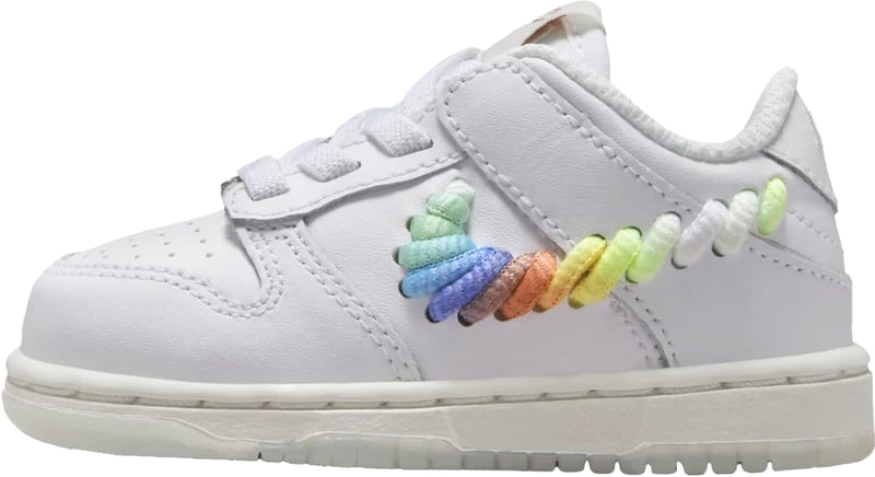Nike Dunk Low SE Rainbow Lace Swoosh 'Wit' (TD)