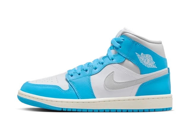 Jordan 1 Mid Dark Powder Blue White Sail Neutral Grey (Women's)