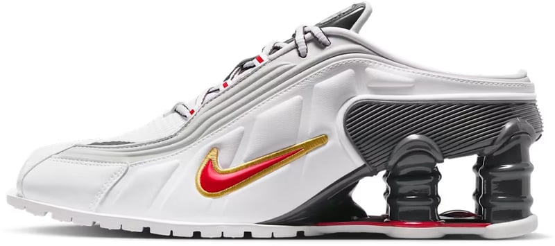 Nike Shox MR4 Mule Martine Rose Metallic 'Platinum Varsity Red' (W)