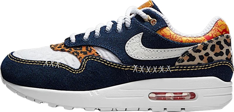 Nike Air Max 1 Premium Denim Leopard 'Blue White Animal'