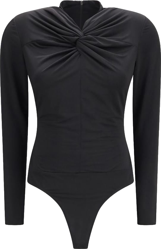 Nissa Black Polyester Bodysuit
