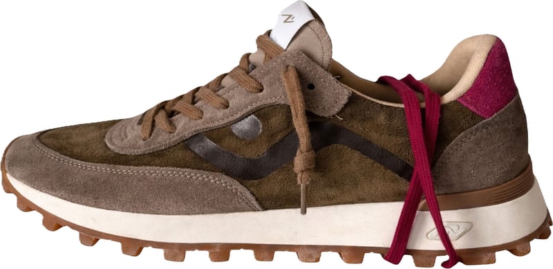 Baskets Veloce suède taupe vert spoiler fuchsia No Map Society Femme NC5 WS110120 113