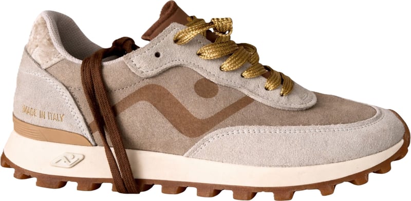 Baskets veloce suède perle greige Spoiler velours No Map Society Femme NC5 WS120140 053