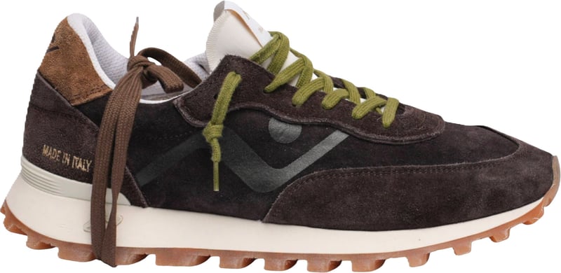 Baskets Veloce suède choco lacets pistache No Map Society Femme NC5 MS110120 122