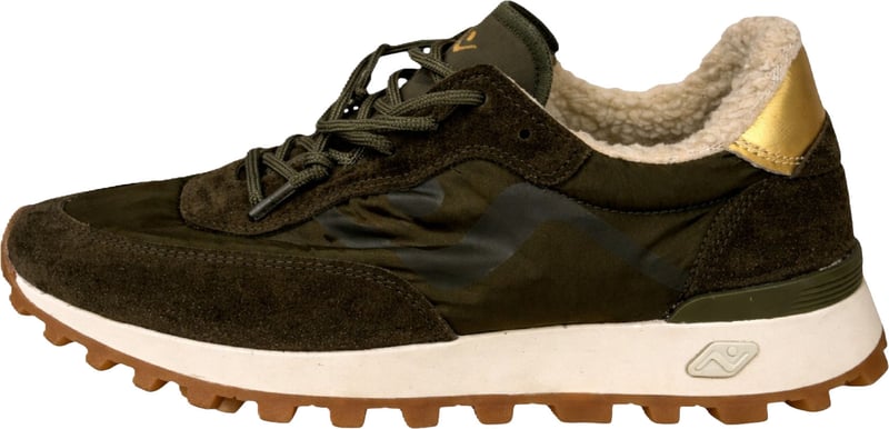 Baskets Veloce nylon suède kaki shirling No Map Society Femme NC5 WS130325 628