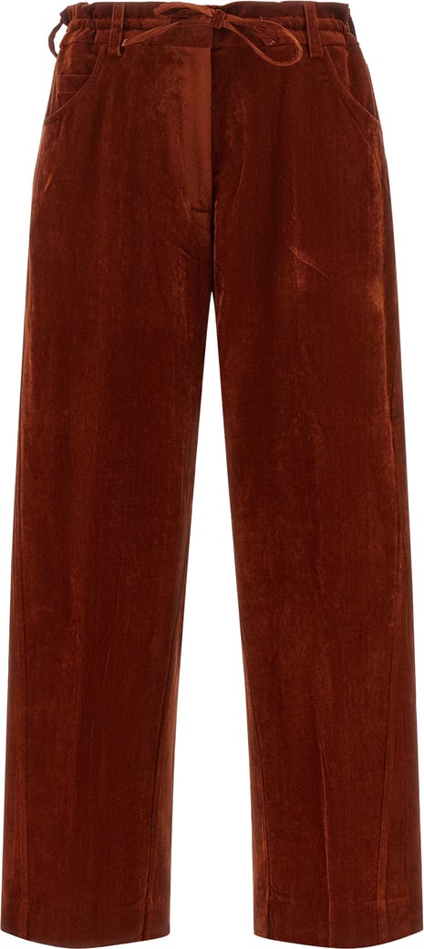 NUDE Red Viscose Casual Pants