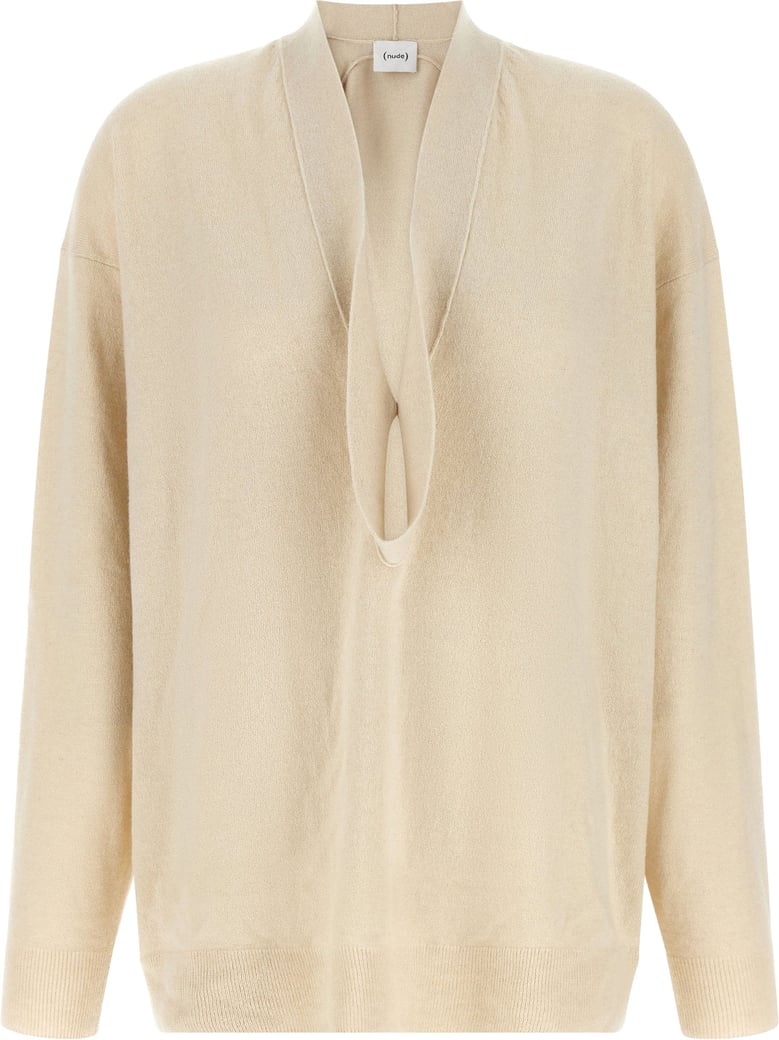 Nude Beige Ring Neck Sweater