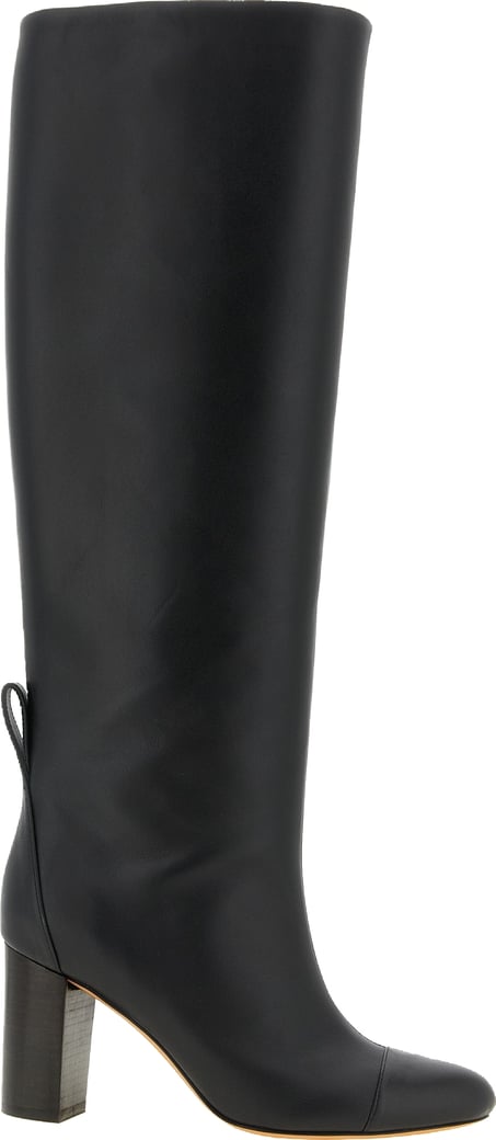 ODISSI Black Calfskin Over The Knee