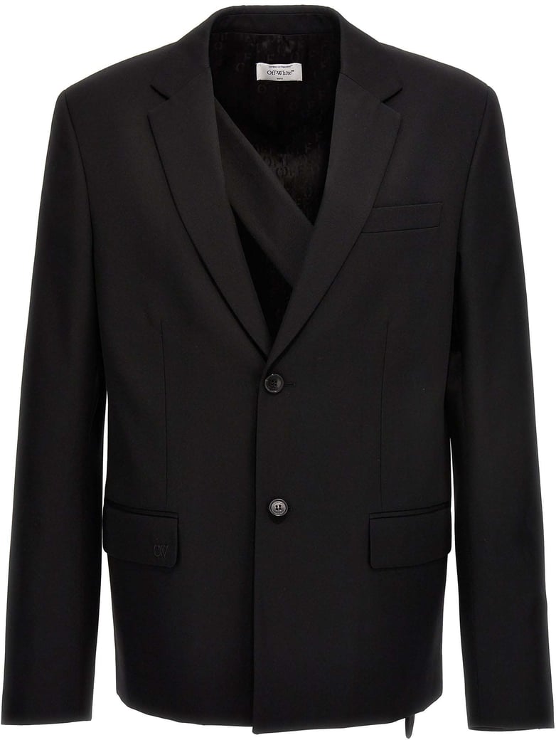 Off-White Black Wool Blazer