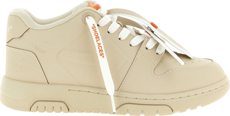Off-White Beige Plastic Athletic Sneakers