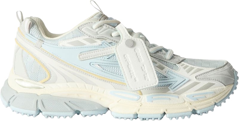 Dames Be Right Back sneaker crèmewit met neonblauw