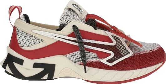 Off-White Red Polyester Athletic Sneakers