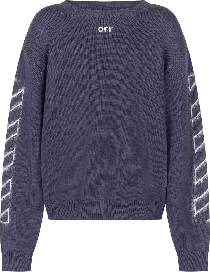 Maglione Girocollo con Motivo sulle Maniche