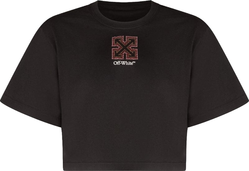 T-shirt Corta con Logo Decorato