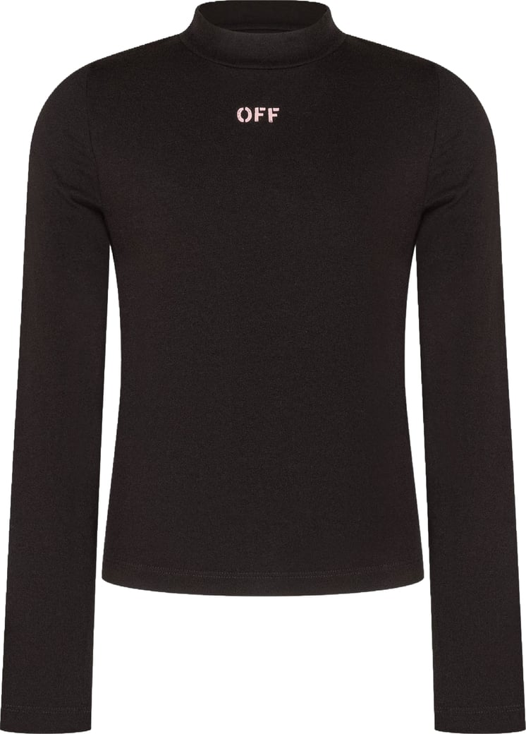 T-shirt a Maniche Lunghe con Collo Alto