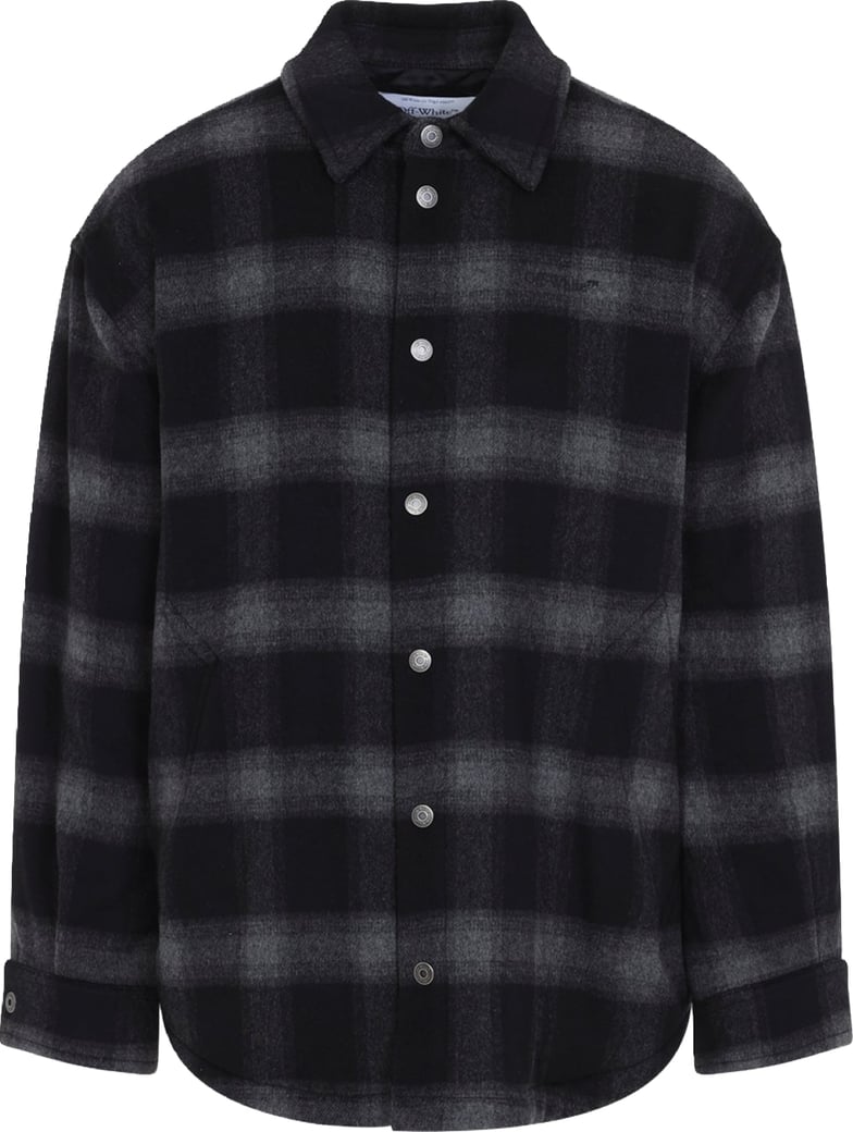 Off-White Flannel Wool Overshirt Padded Coat