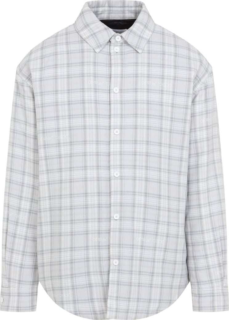 Off-White Flannel Wool Overshirt Padded Coat