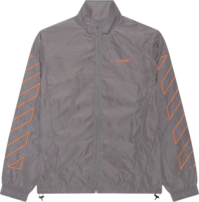 Off-White Diagonal Outline Track Jacket (Grijs/Oranje)
