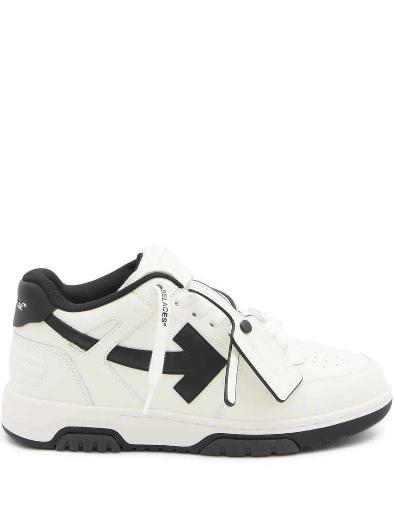Calf Leather Low-Top Sneakers With Contrasting Arrow Motifs
