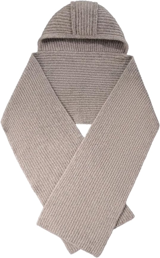 wool hooded scarf chochlate chip
