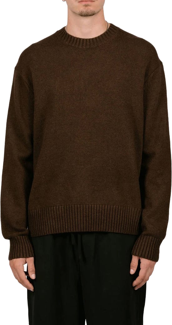 essential knitted crewneck chocolat