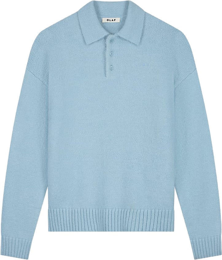 polo wol licht blauw