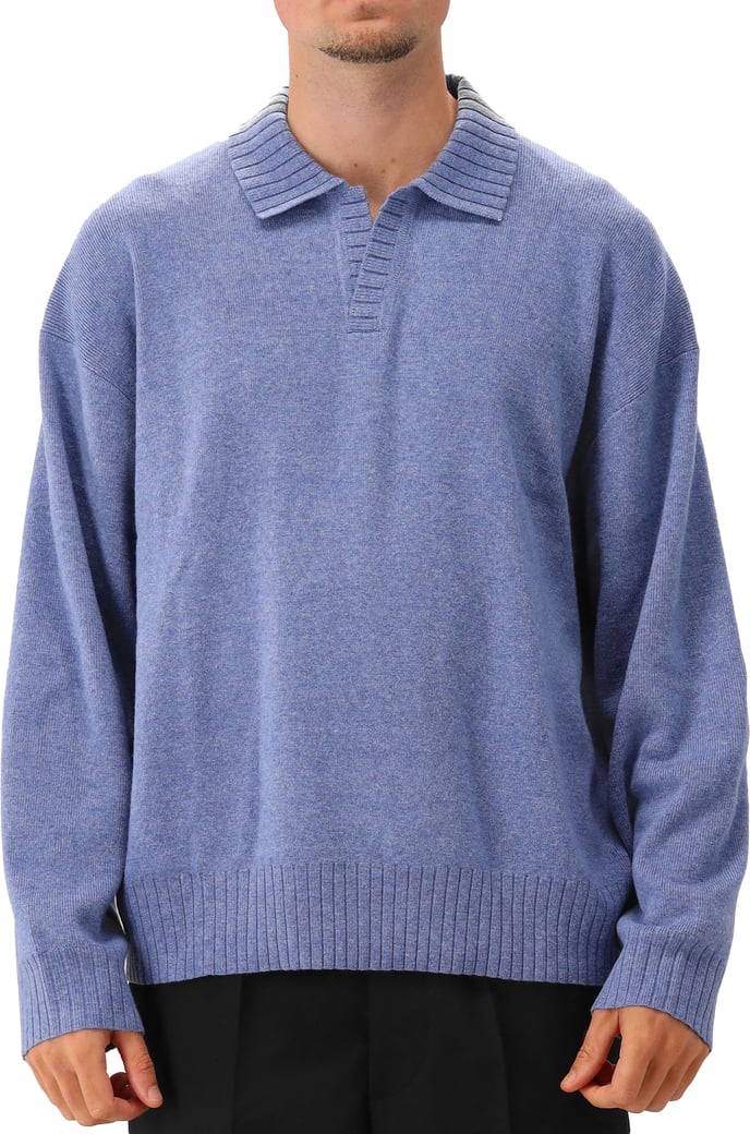 Olaf Gebreide Trui Blauw Essential Knitted