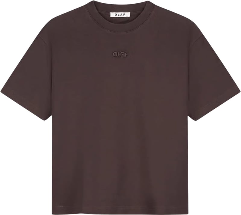 retro logo boxy tee chocolate plum