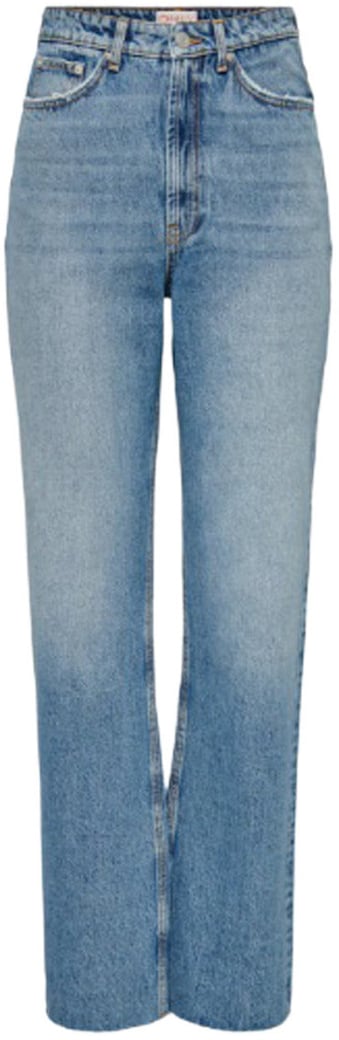 Only Light Blue Cotton Relaxed Fit Jeans