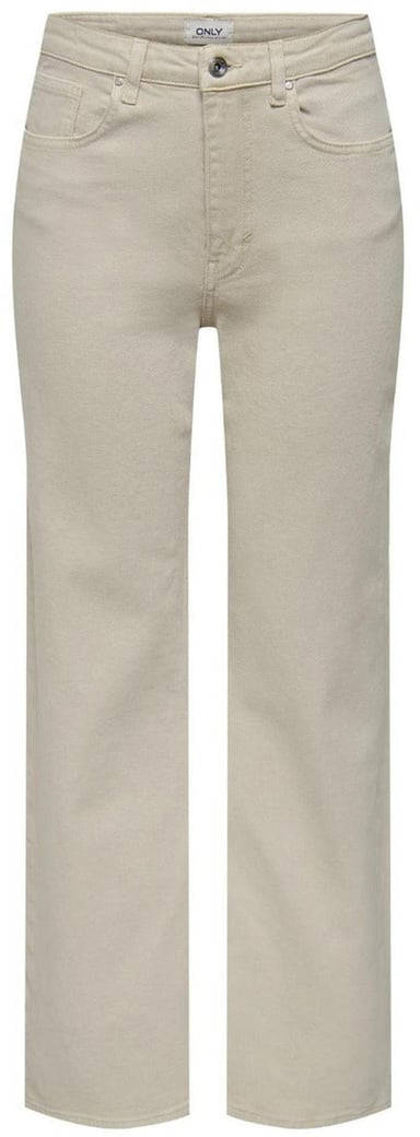 Only Beige Cotton Relaxed Fit Jeans