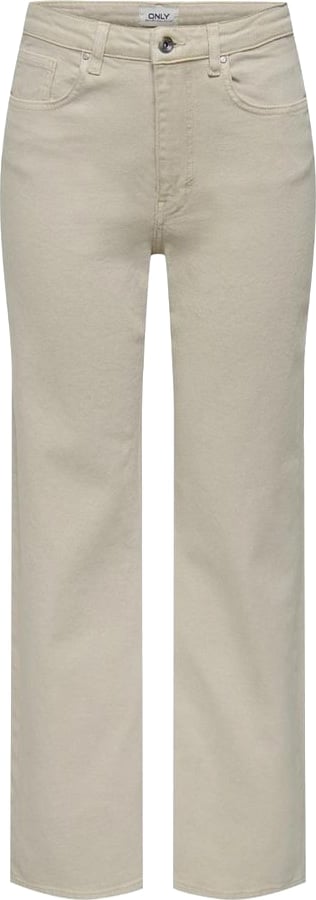 Only Beige Cotton Relaxed Fit Jeans