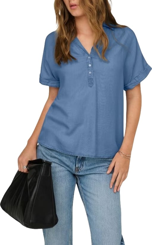 Only Blue Lyocell Shortsleeve Shirt