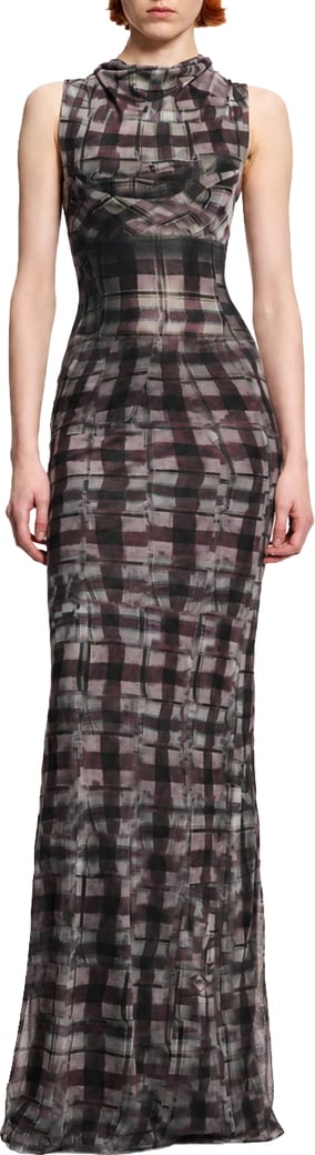 Mesh gown pink-brown