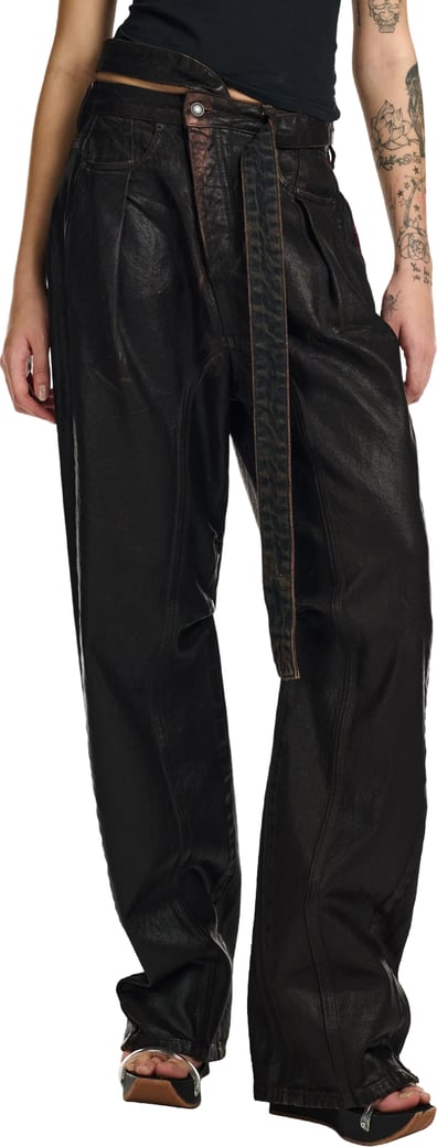 Glazed baggy jeans brown overdye