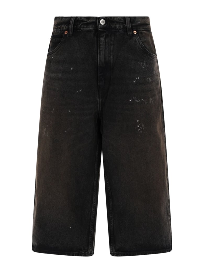 Capri Cut Relaxed Long Denim Shorts