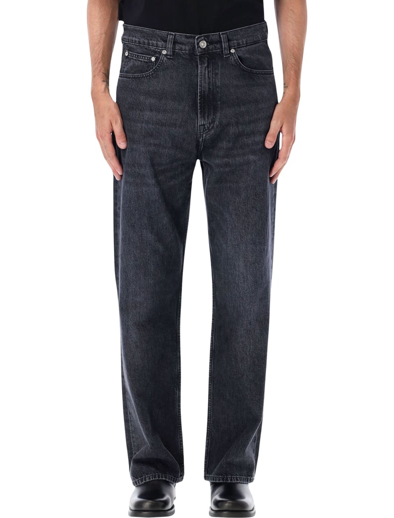 Relaxed-Fit Straight-Leg Jeans with Vintage Wash Finish