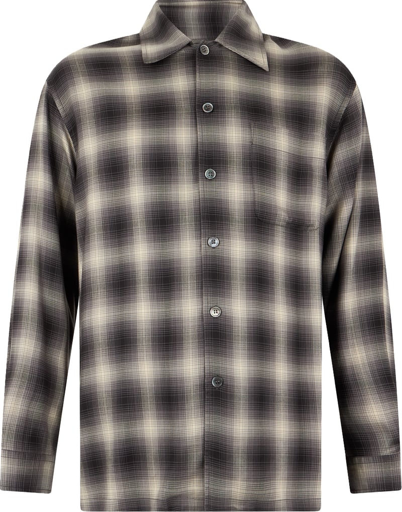 Long-sleeve shirt with check pattern