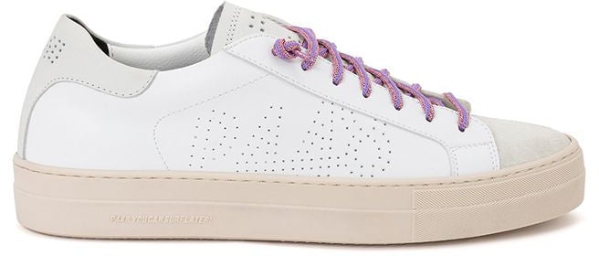 P448 White Leather Low Top Sneakers