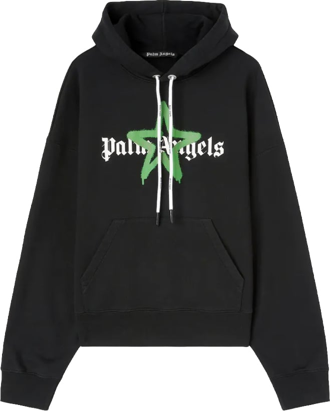 Palm Angels Star Sprayed Hoodie (Zwart/Groen)
