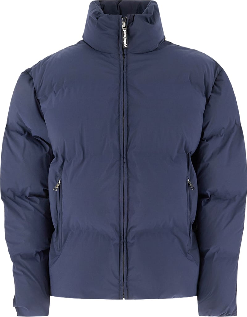 Palm Angels Blue stretch nylon padded jacket