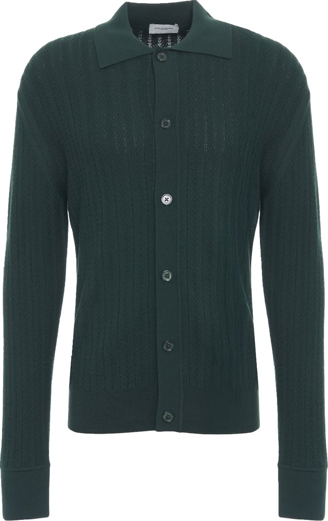 Cardigan with polo collar
