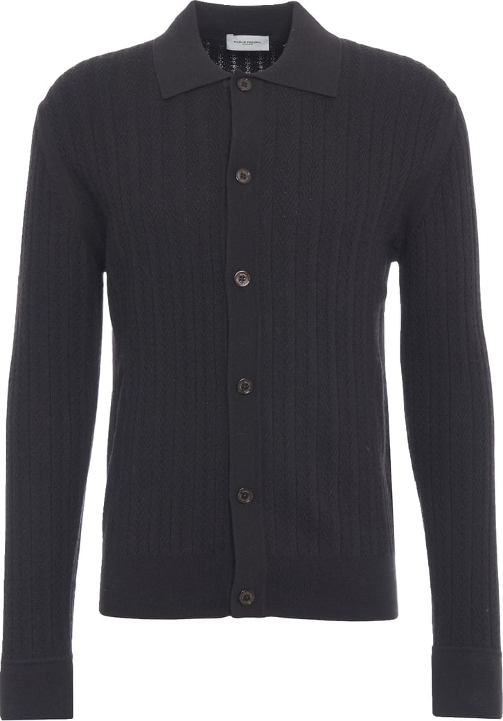 Cardigan with polo collar