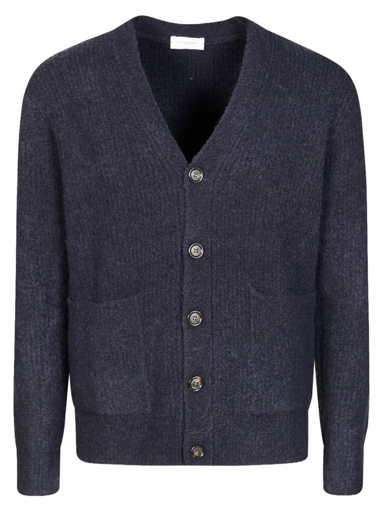 Multicolor V-Neck Wool-Blend Cardigan