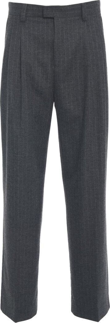 Pleated pinstripe trousers